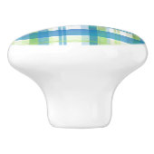 Madras Kariert Green und Blue Keramikknauf (Seitenansicht)