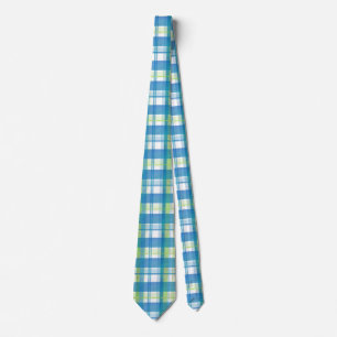 Madras Kariert Green und Blue Krawatte