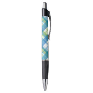 Madras Kariert Green und Blue Kugelschreiber