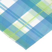 Madras Kariert Green und Blue Kurzer Tischläufer (Ecke)