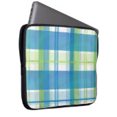 Madras Kariert Green und Blue Laptopschutzhülle (Vorne Rechts)