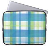 Madras Kariert Green und Blue Laptopschutzhülle (Vorderseite)