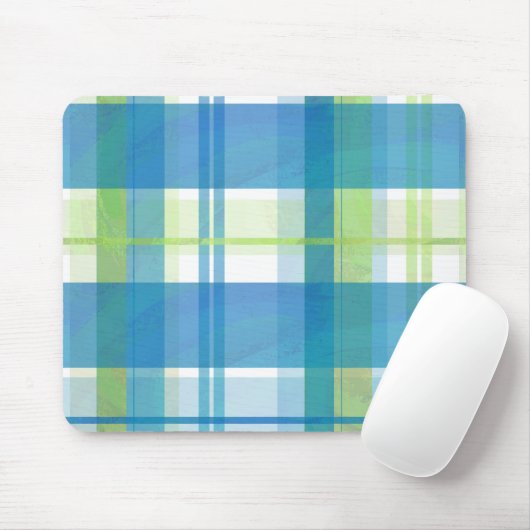 Madras Kariert Green und Blue Mousepad (Mit Mouse)