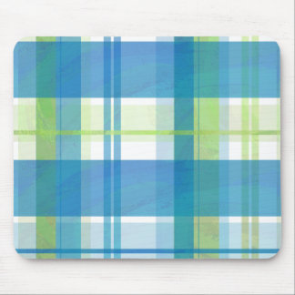 Madras Kariert Green und Blue Mousepad
