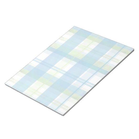 Madras Kariert Green und Blue Notizblock (angewinkelt)