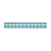 Madras Kariert Green und Blue Rundum-Adressaufkleber (Person)