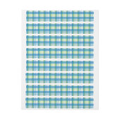 Madras Kariert Green und Blue Rundum-Adressaufkleber (Bogen)