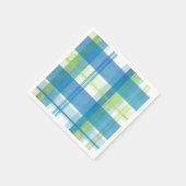 Madras Kariert Green und Blue Serviette (Ecke)
