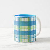 Madras Kariert Green und Blue Zweifarbige Tasse (VorderseiteRechts)