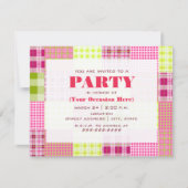Madras Karierte Patchwork-Party Einladung (Vorderseite)