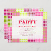 Madras Karierte Patchwork-Party Einladung (Vorne/Hinten)