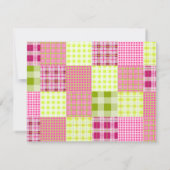 Madras Karierte Patchwork-Party Einladung (Rückseite)