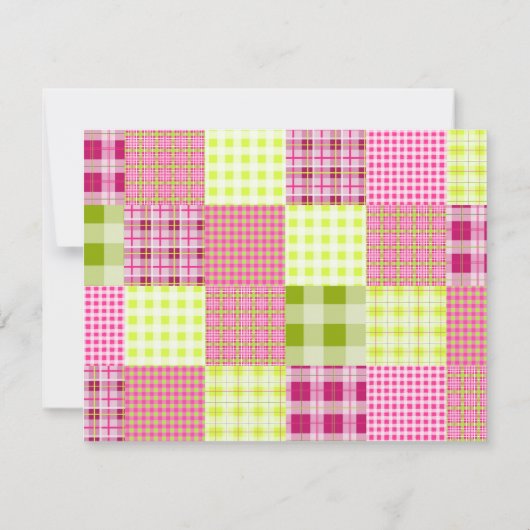 Madras Karierte Patchwork-Party Einladung (Rückseite)