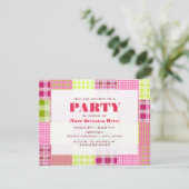 Madras Karierte Patchwork-Party Einladung (Stehend Vorderseite)