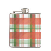 Madras Karierte Weihnachten Flachmann (Vorderseite)