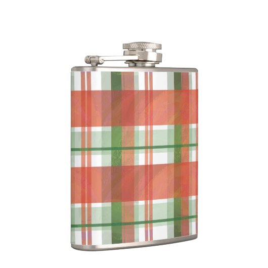 Madras Karierte Weihnachten Flachmann (Rechts)