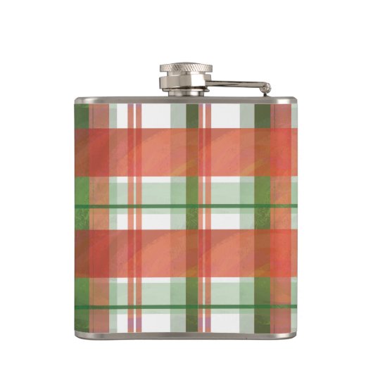 Madras Karierte Weihnachten Flachmann (Rückseite)