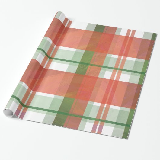 Madras Karierte Weihnachten Geschenkpapier (Ungerollt)