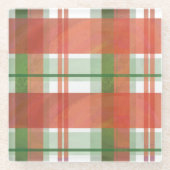 Madras Karierte Weihnachten Glasuntersetzer (Vorderseite)