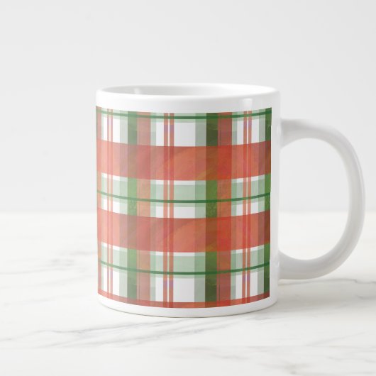 Madras Karierte Weihnachten Jumbo-Tasse (Rechts)