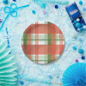 Madras Karierte Weihnachten Pappteller (Party)