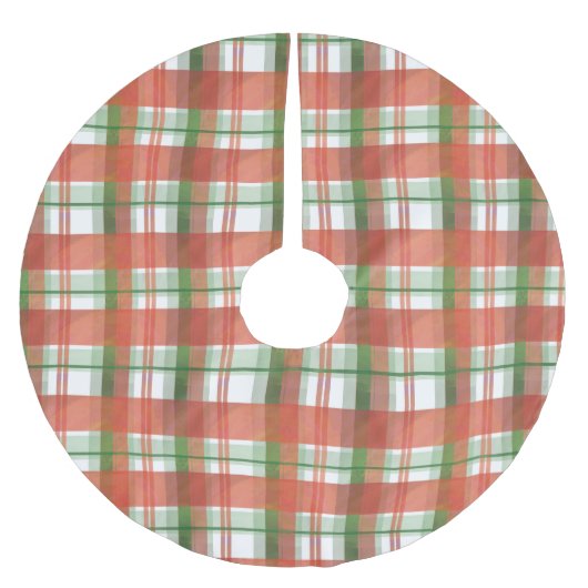 Madras Karierte Weihnachten Polyester Weihnachtsbaumdecke (Vorderseite)