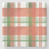 Madras Karierte Weihnachten Steinuntersetzer (Vorderseite)