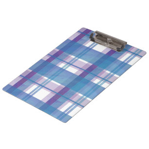 Madras-Karo Blau und Violett Klemmbrett