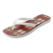 Madras-Karo Fallrot Badesandalen (Schrägansicht)