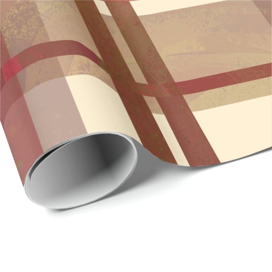 Madras-Karo Fallrot Geschenkpapier (Rolleneckpunkt)