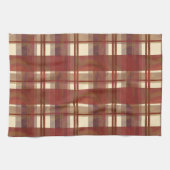 Madras-Karo Fallrot Handtuch (Horizontal)