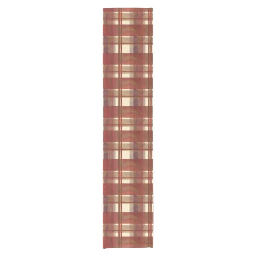 Madras-Karo Fallrot Kurzer Tischläufer (Vorderseite)