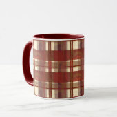 Madras-Karo Fallrot Tasse (Vorderseite Links)