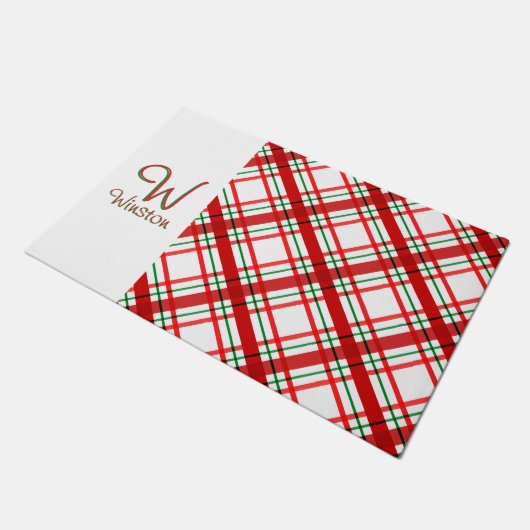 Madras Karo Fußmatte (Schrägansicht)