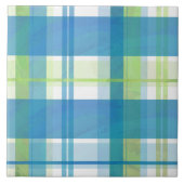 Madras-Karo Grün und Blau Fliese (Vorderseite)