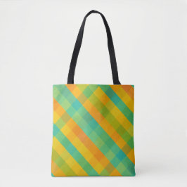 Madras Karo Revival - Vibrant Diagonal Karierte Ta Tasche