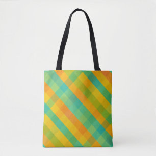 Madras Karo Revival - Vibrant Diagonal Karierte Ta Tasche