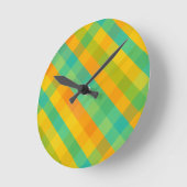 Madras Karo Wiederbelebung - Farbige Karierte Wall Runde Wanduhr (Winkel)
