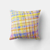 Madras-Karos in Regenbogen Kissen (Rückseite)