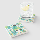 Madras Mitte des Jahrhunderts Steinuntersetzer (Seitenansicht)