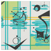 Madras Mitte des Jahrhunderts Stoff (Nahaufnahme)