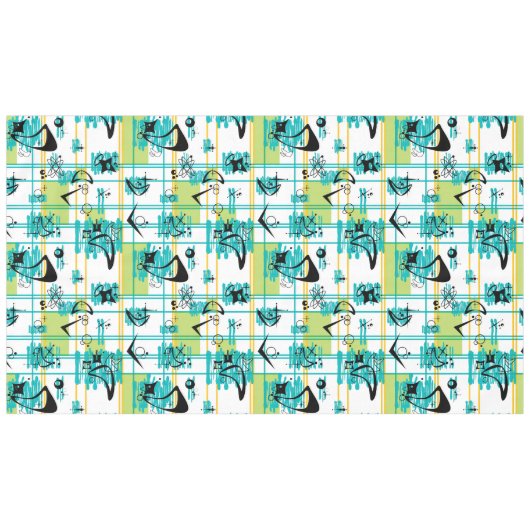 Madras Mitte des Jahrhunderts Tischdecke (Vorderseite (Horizontal))