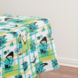 Madras Mitte des Jahrhunderts Tischdecke