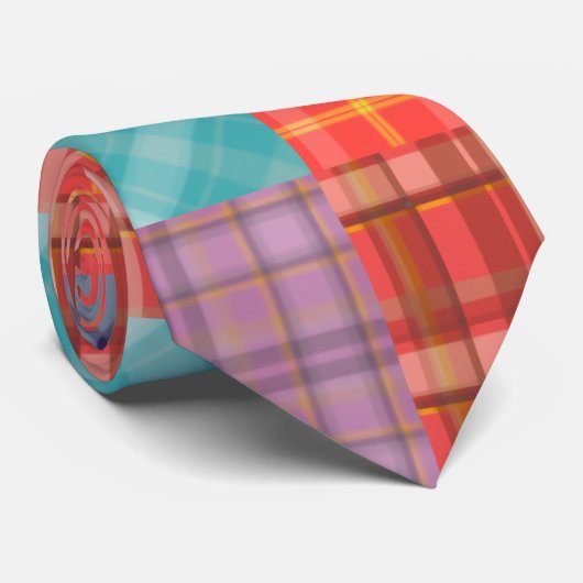 Madras Patchwork Krawatte (Gerollt)
