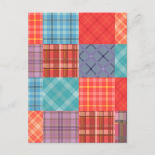 Madras Patchwork Postkarte (Vorderseite)