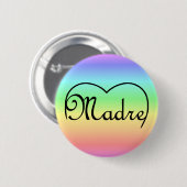 Madre Italian Mother heart rainbow Button (Vorne & Hinten)