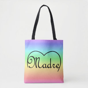 Madre Italian Mother heart rainbow Tasche