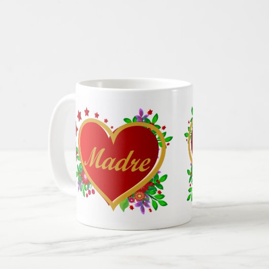 Madre - Muttertag Kaffeetasse (Vorderseite Links)