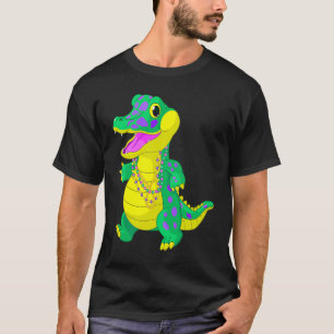 Madri Gras Alligator Beads Festival Ristorante del T-Shirt