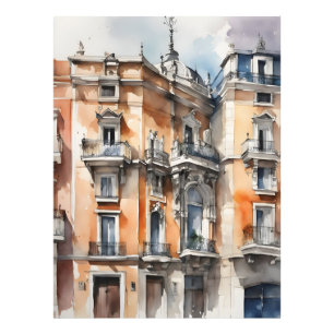 Madrid Aquarellkunst Fotodruck